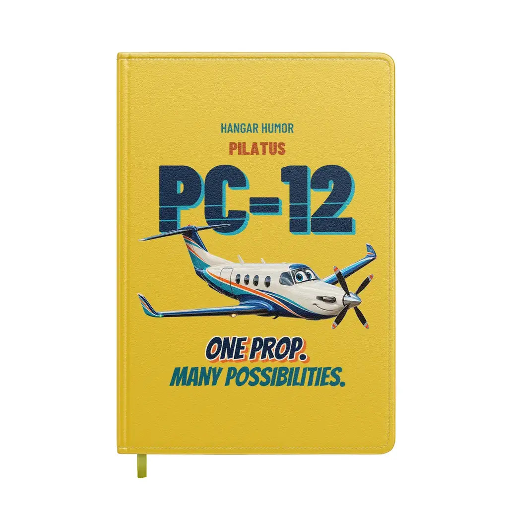 Pilatus PC-12 - One prop. Many possibilities. design on yellow notebook