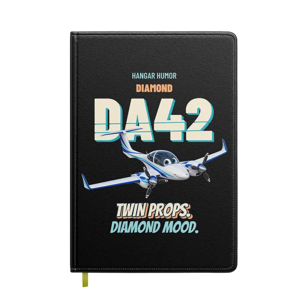 Diamond DA42 - Twin props. Diamond mood. design on black notebook