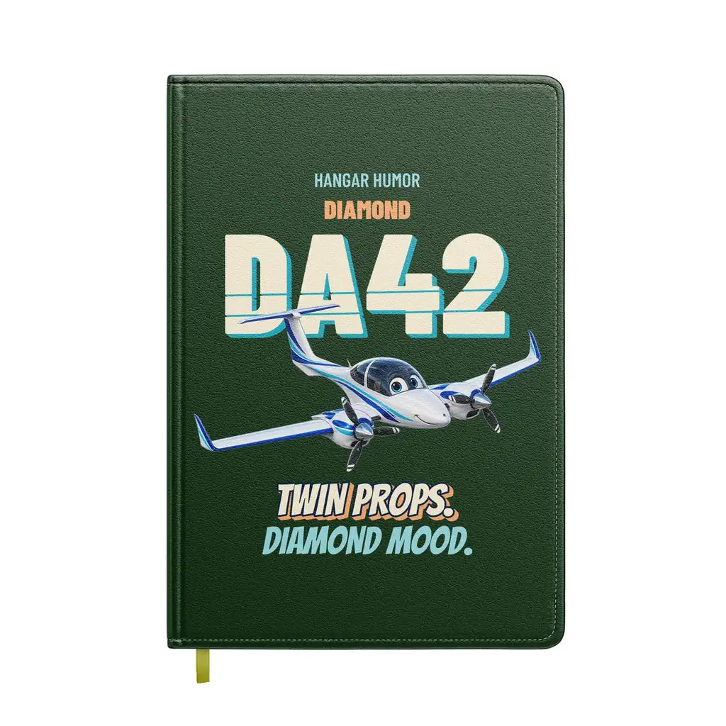 Diamond DA42 - Twin props. Diamond mood. design on dark green notebook