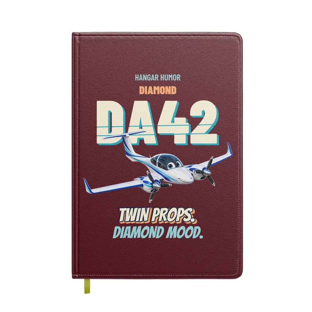 Diamond DA42 - Twin props. Diamond mood. design on dark red notebook