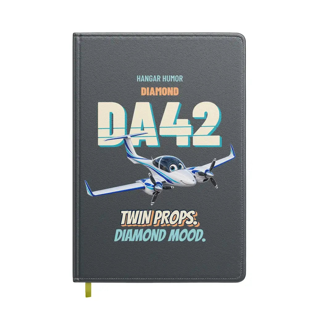 Diamond DA42 - Twin props. Diamond mood. design on gray notebook
