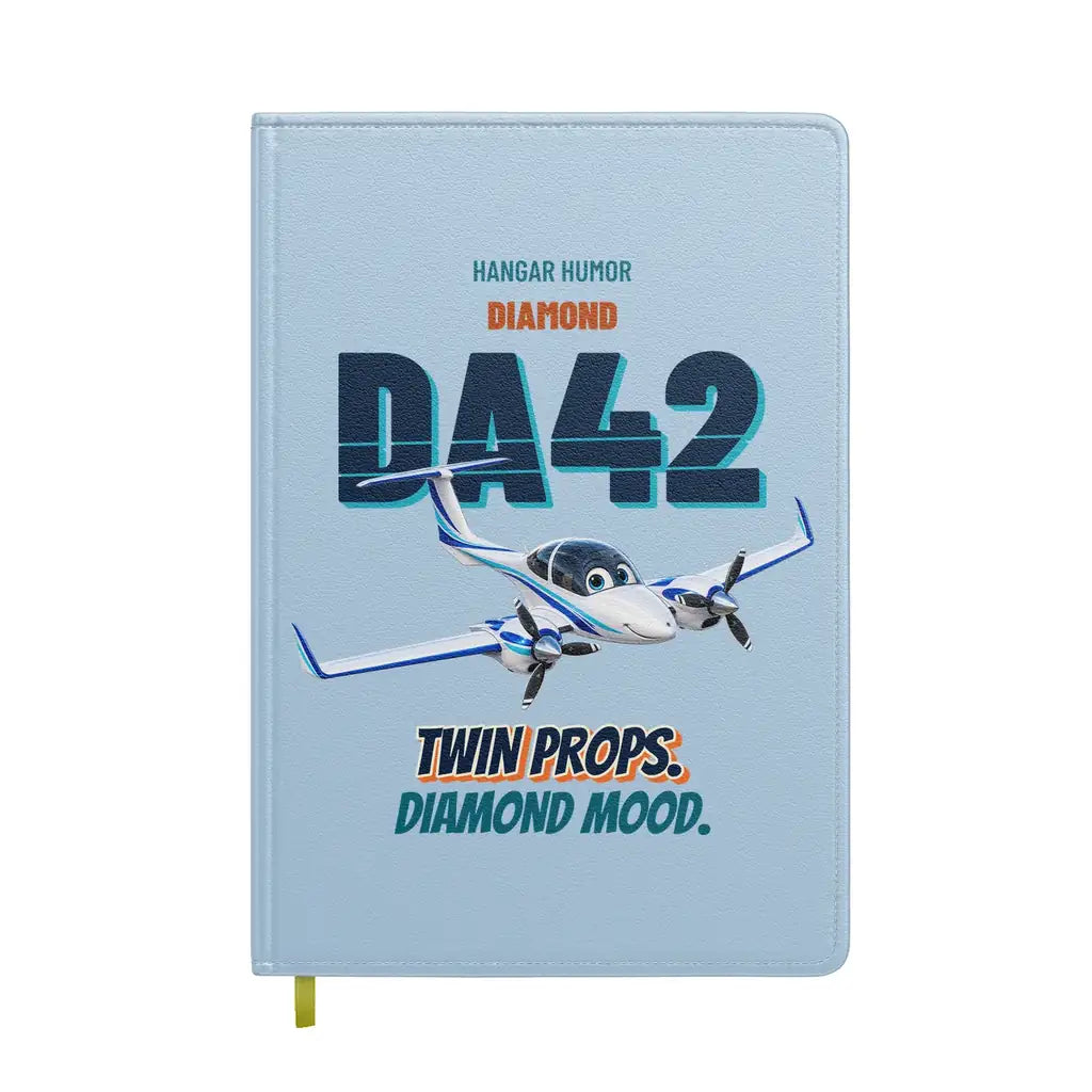 Diamond DA42 - Twin props. Diamond mood. design on light blue notebook