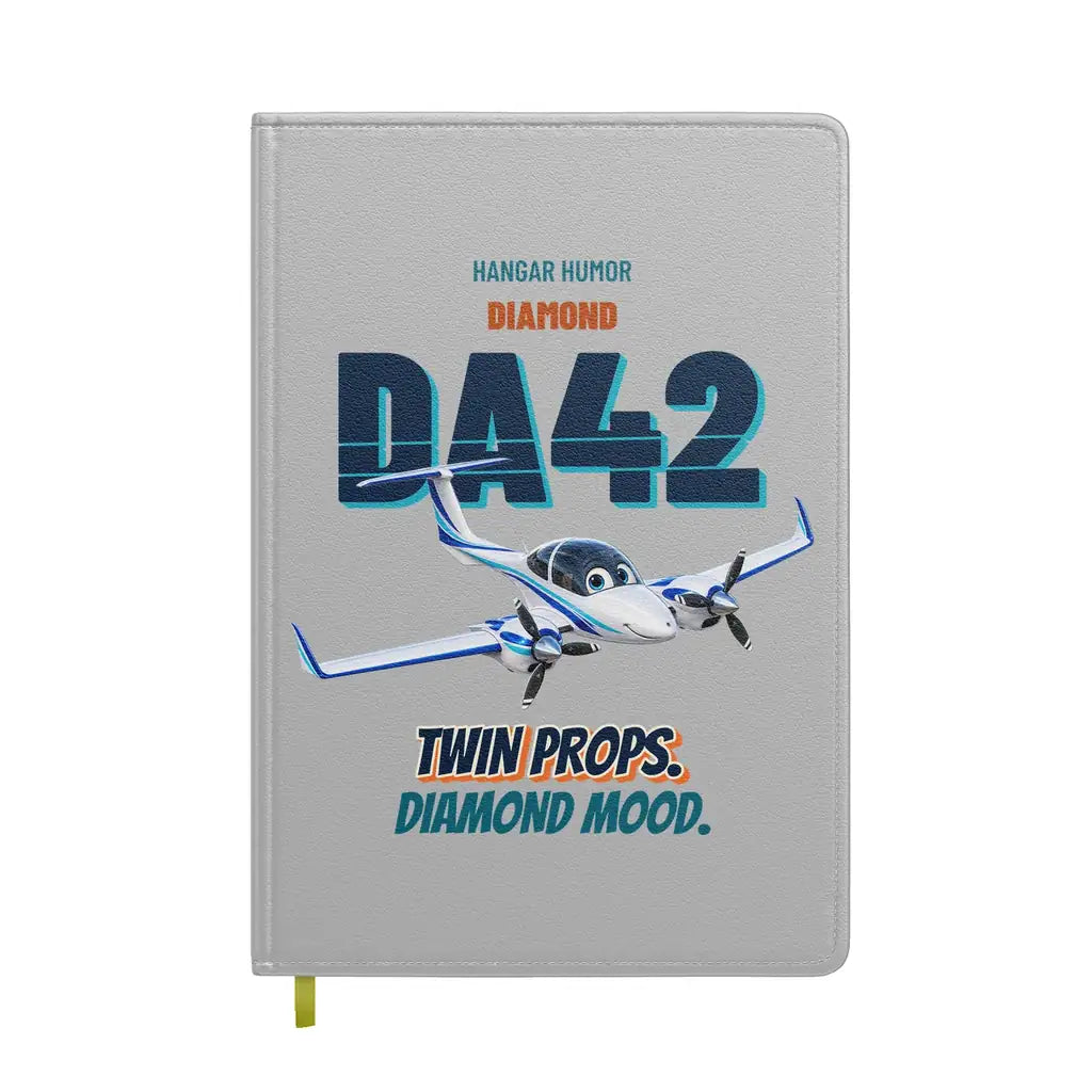 Diamond DA42 - Twin props. Diamond mood. design on light gray notebook