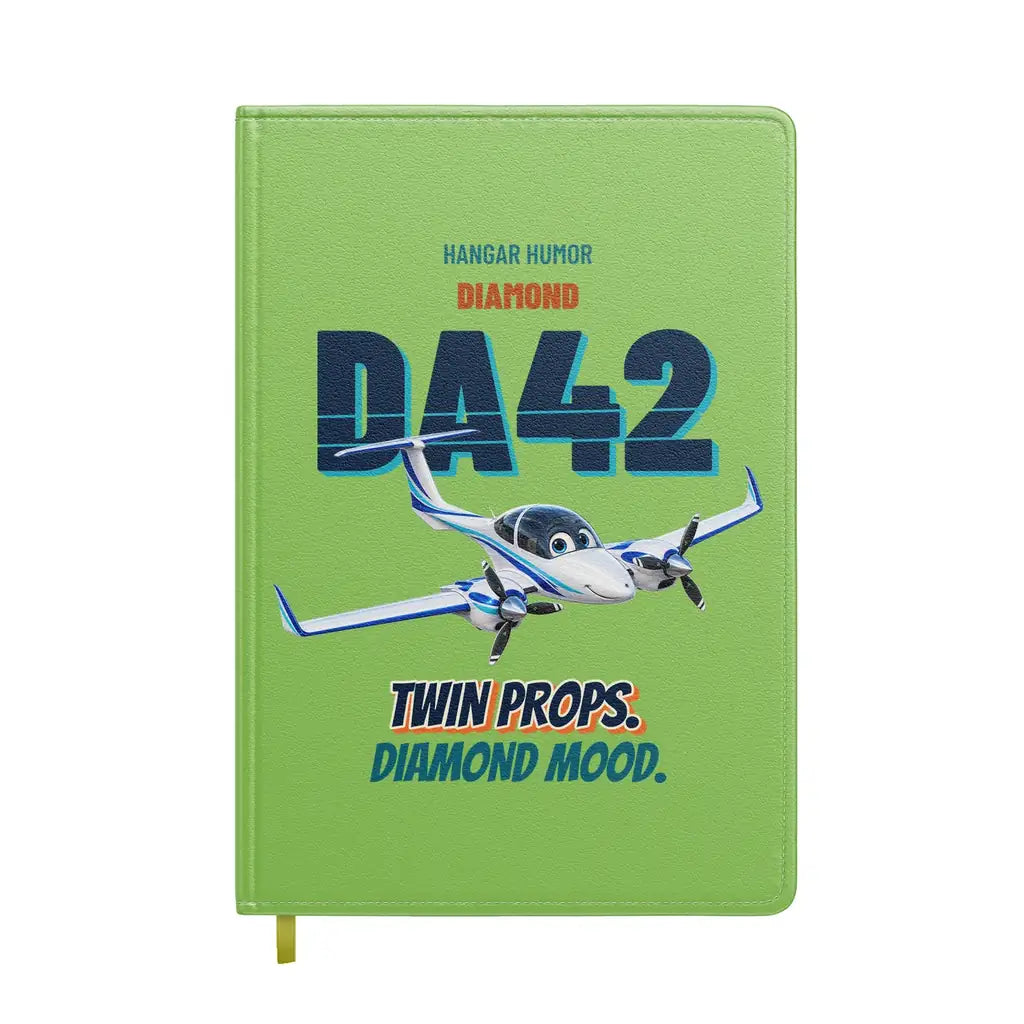 Diamond DA42 - Twin props. Diamond mood. design on light green notebook