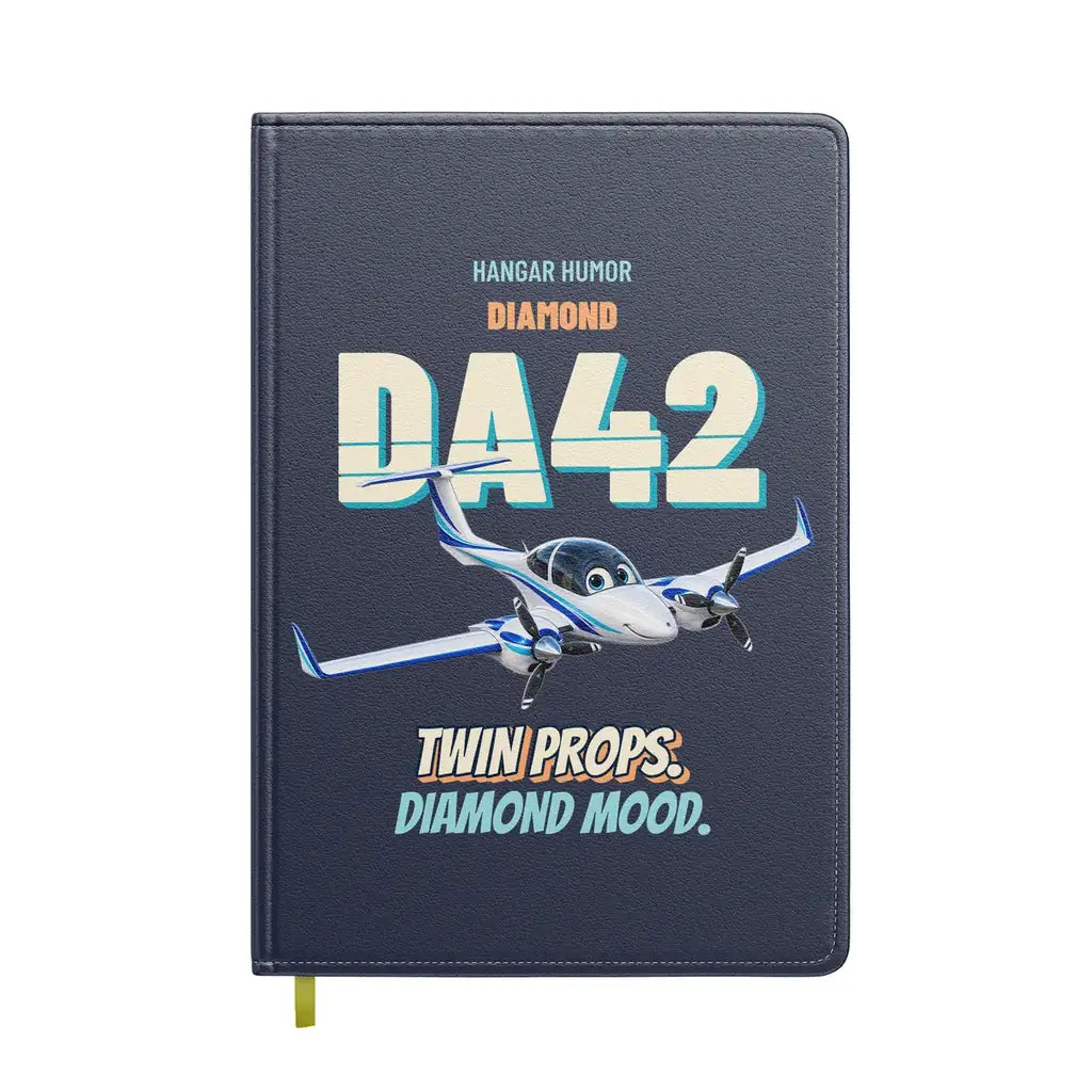 Diamond DA42 - Twin props. Diamond mood. design on navy blue notebook