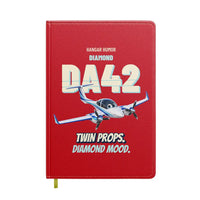 Thumbnail for Diamond DA42 - Twin props. Diamond mood. design on red notebook
