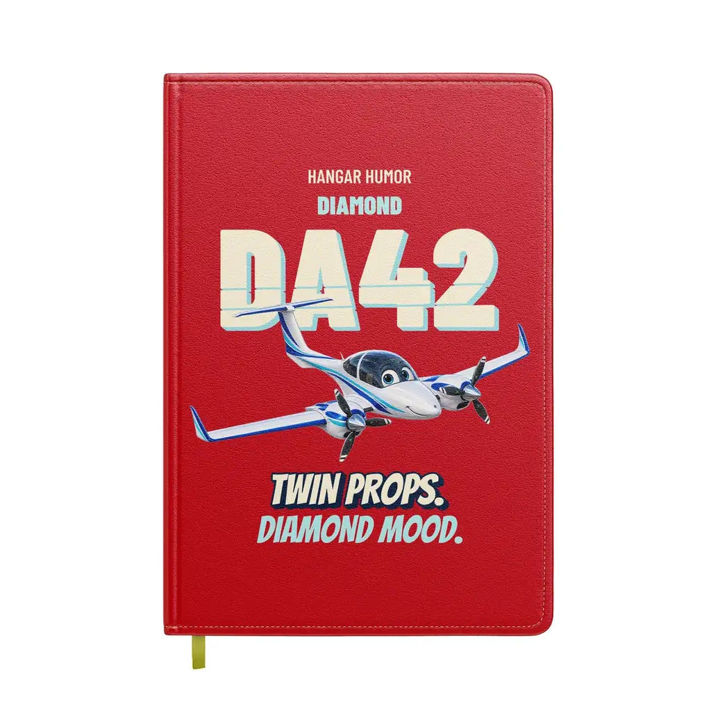 Diamond DA42 - Twin props. Diamond mood. design on red notebook