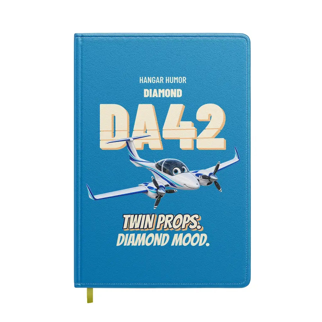Diamond DA42 - Twin props. Diamond mood. design on turquoise notebook