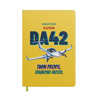 Thumbnail for Diamond DA42 - Twin props. Diamond mood. design on yellow notebook