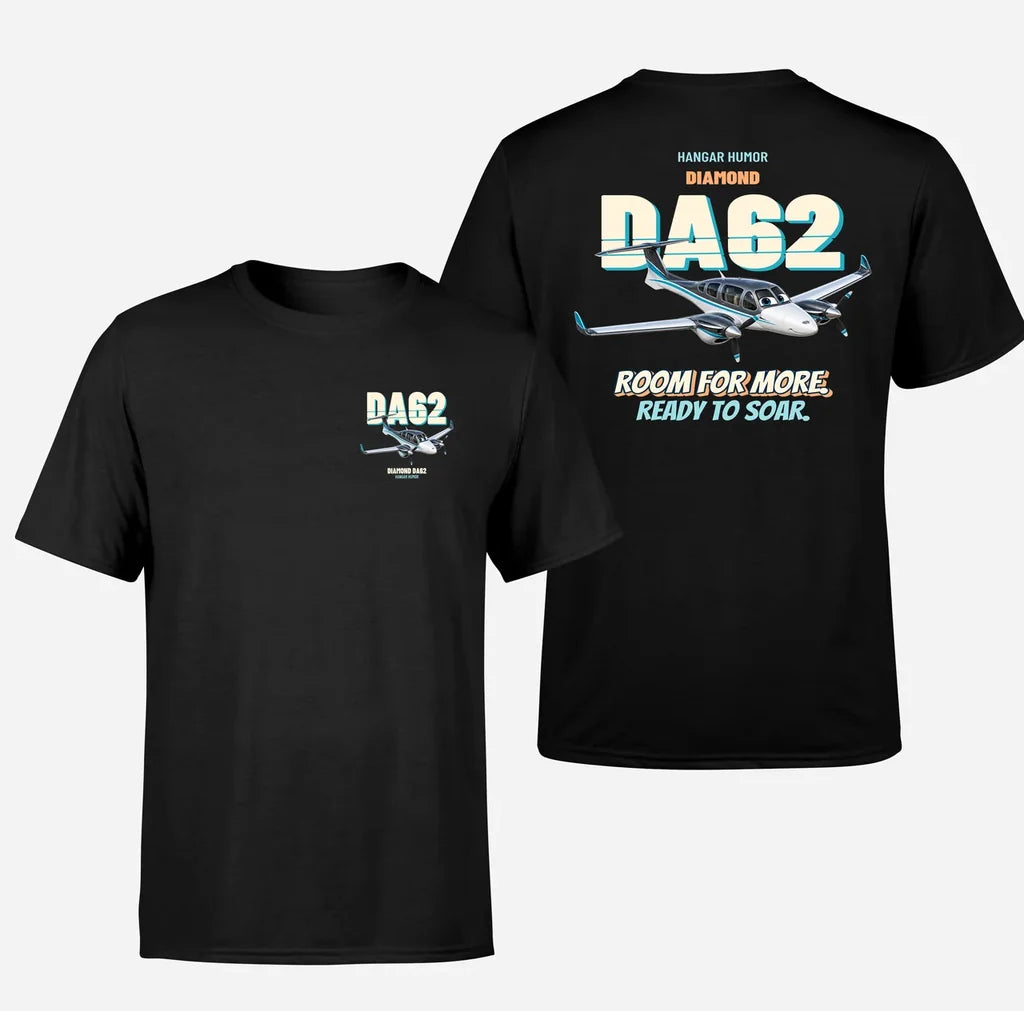Diamond DA62 - Room for more. Ready to soar. - Double-Side T-Shirt design on black double side t shirt