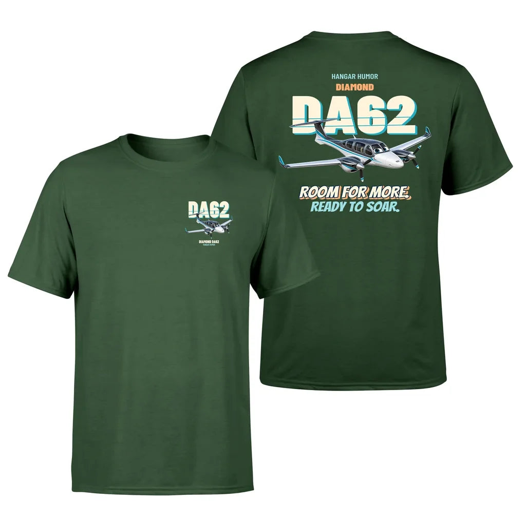 Diamond DA62 - Room for more. Ready to soar. - Double-Side T-Shirt design on darkgreen double side t shirt