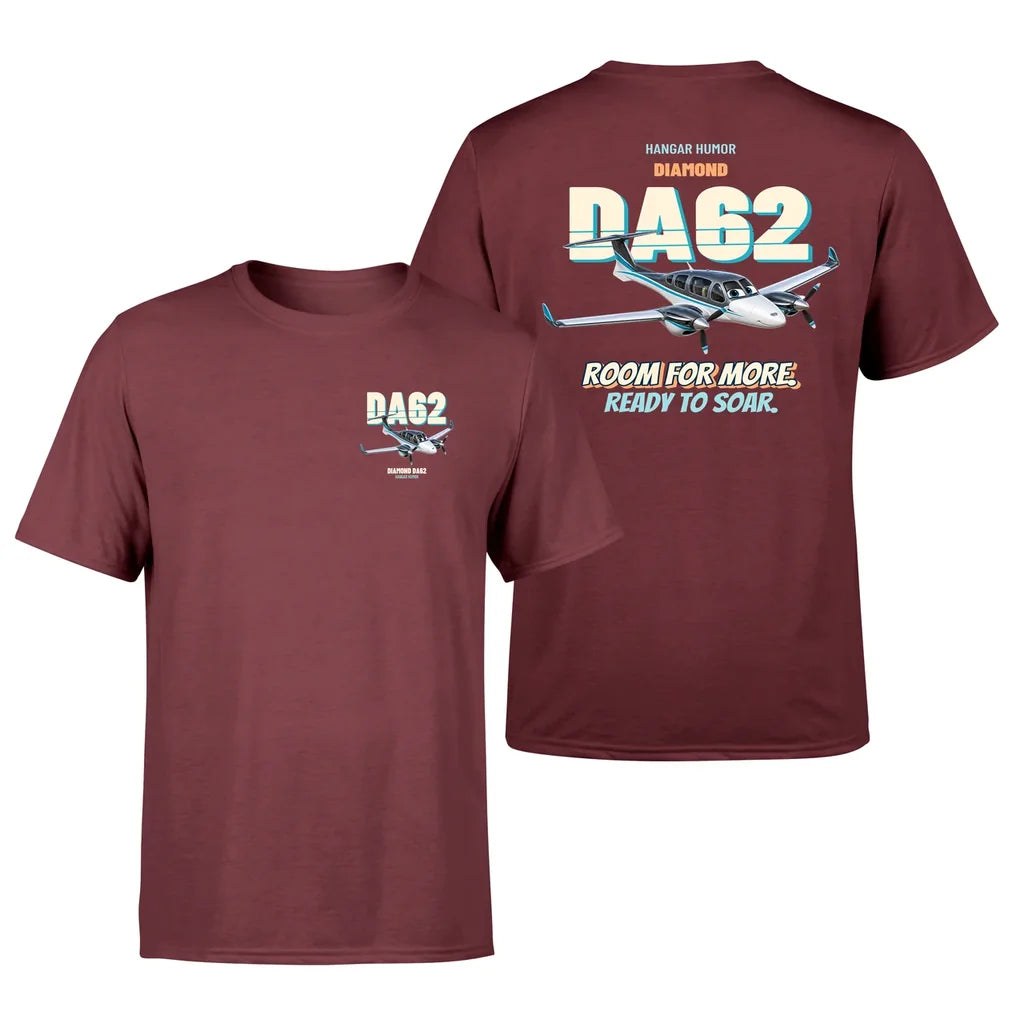 Diamond DA62 - Room for more. Ready to soar. - Double-Side T-Shirt design on darkred double side t shirt
