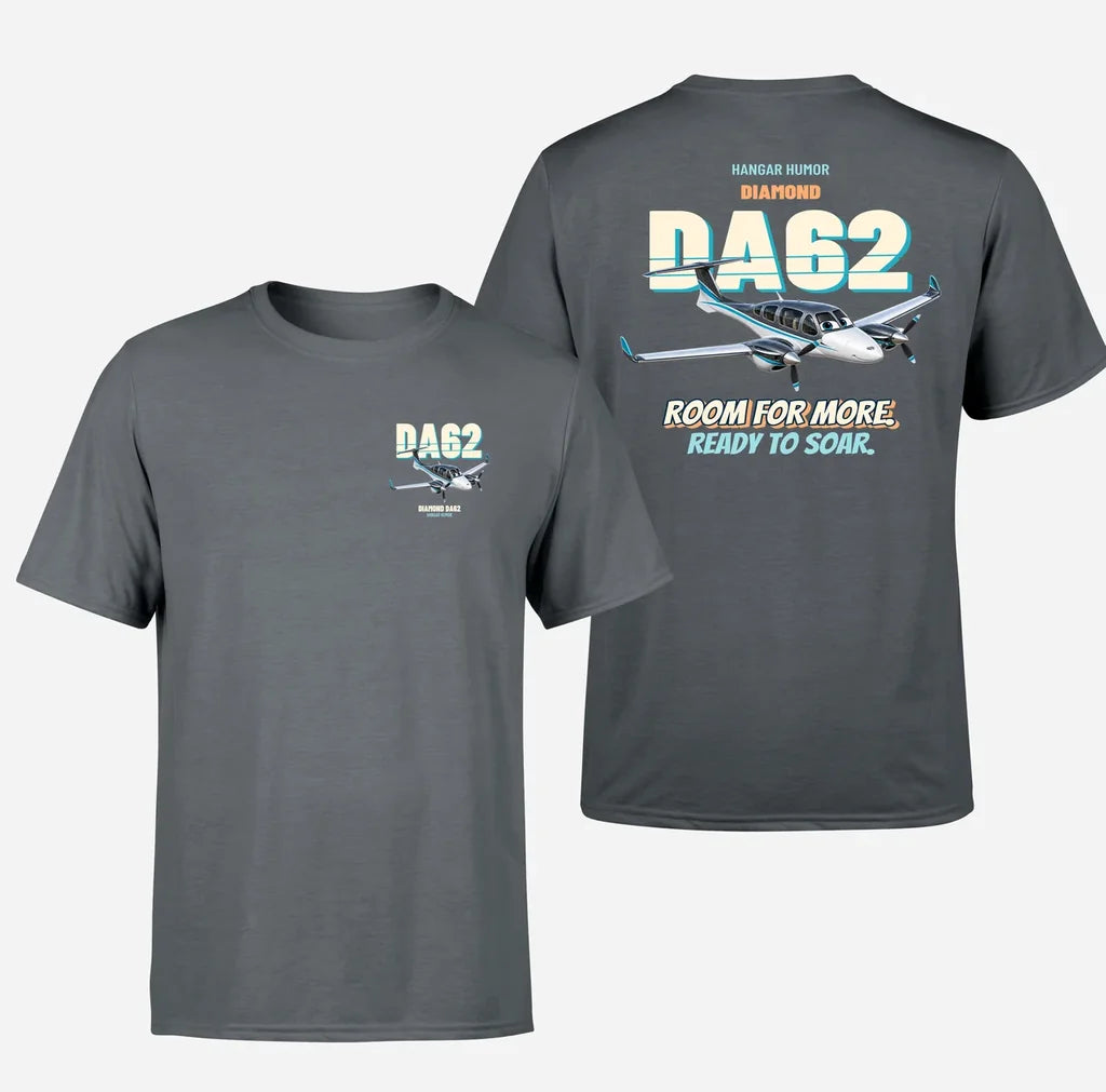 Diamond DA62 - Room for more. Ready to soar. - Double-Side T-Shirt design on gray double side t shirt