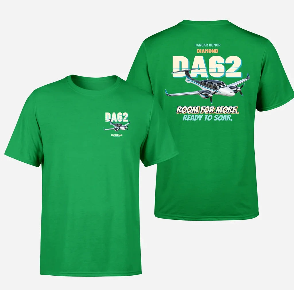 Diamond DA62 - Room for more. Ready to soar. - Double-Side T-Shirt design on green double side t shirt