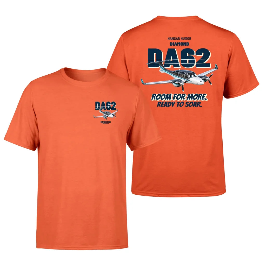 Diamond DA62 - Room for more. Ready to soar. - Double-Side T-Shirt design on orange double side t shirt