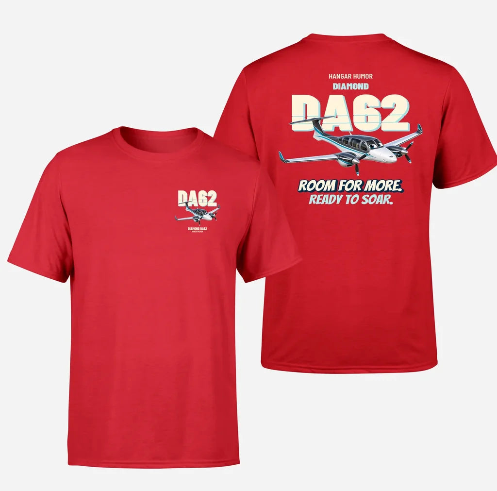 Diamond DA62 - Room for more. Ready to soar. - Double-Side T-Shirt design on red double side t shirt