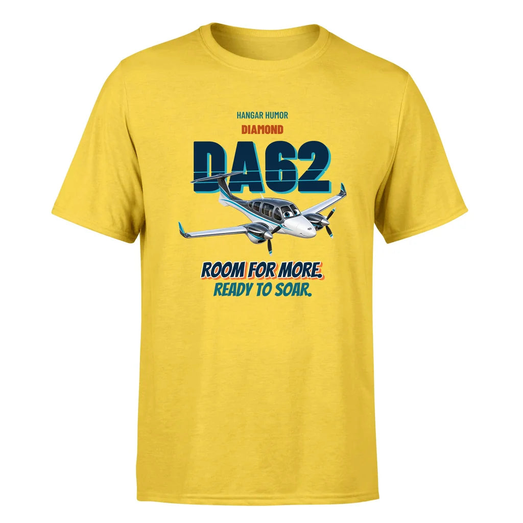 Diamond DA62 - Room for more. Ready to soar. - Premium T-Shirt design on yellow premium t shirt