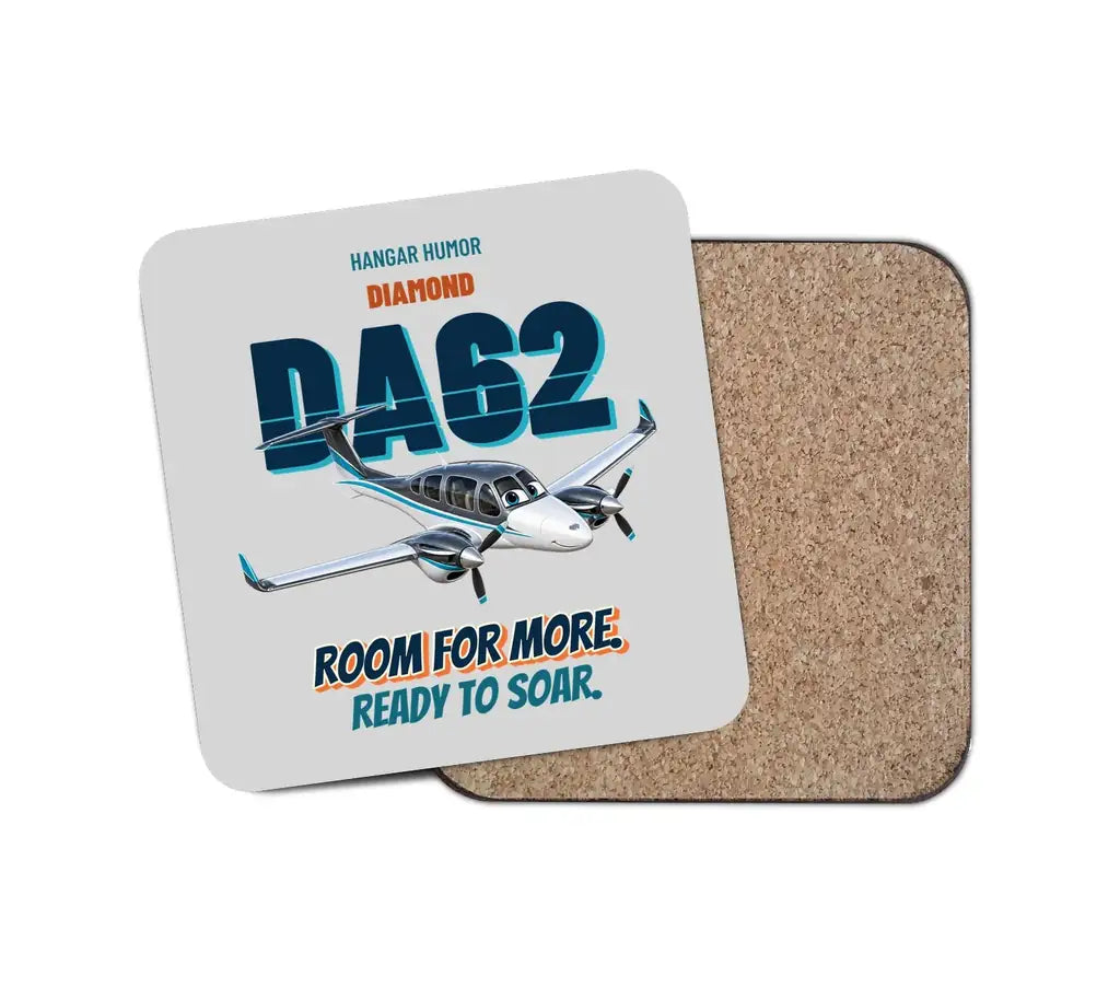 Diamond DA62 - Room for more. Ready to soar. design on light gray 1 piece coaster