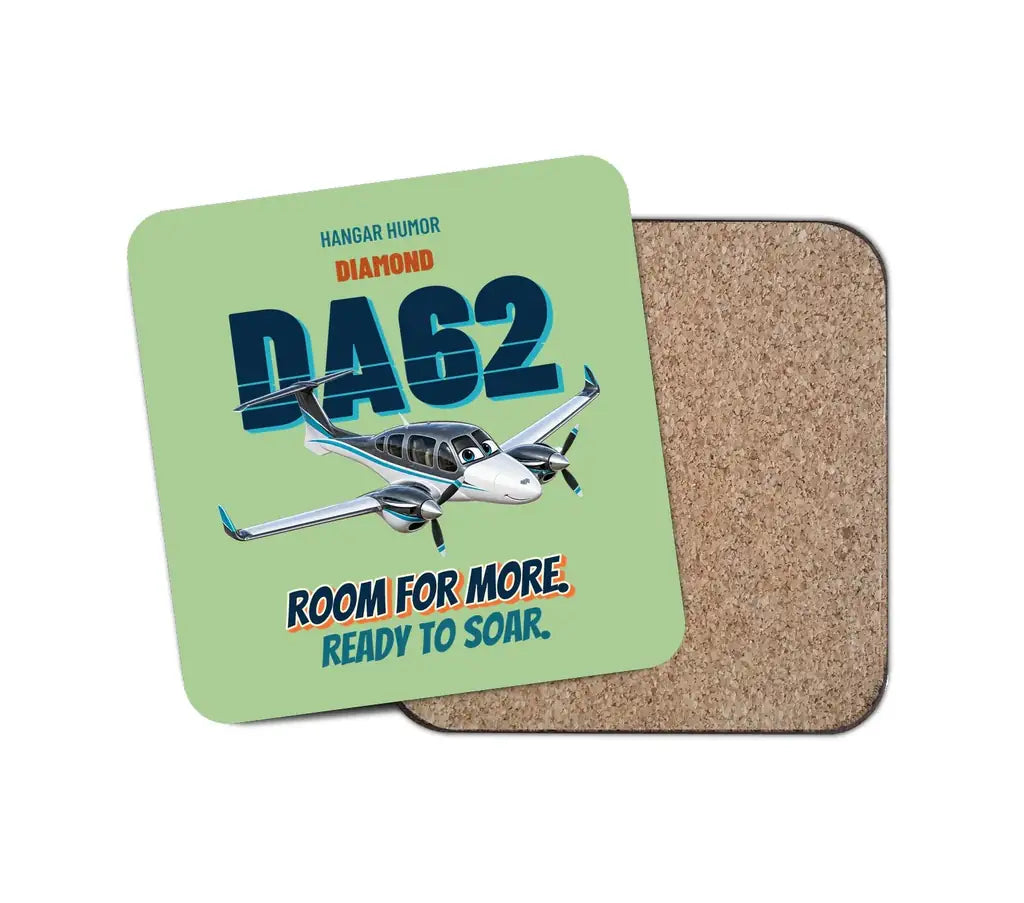 Diamond DA62 - Room for more. Ready to soar. design on light green 1 piece coaster