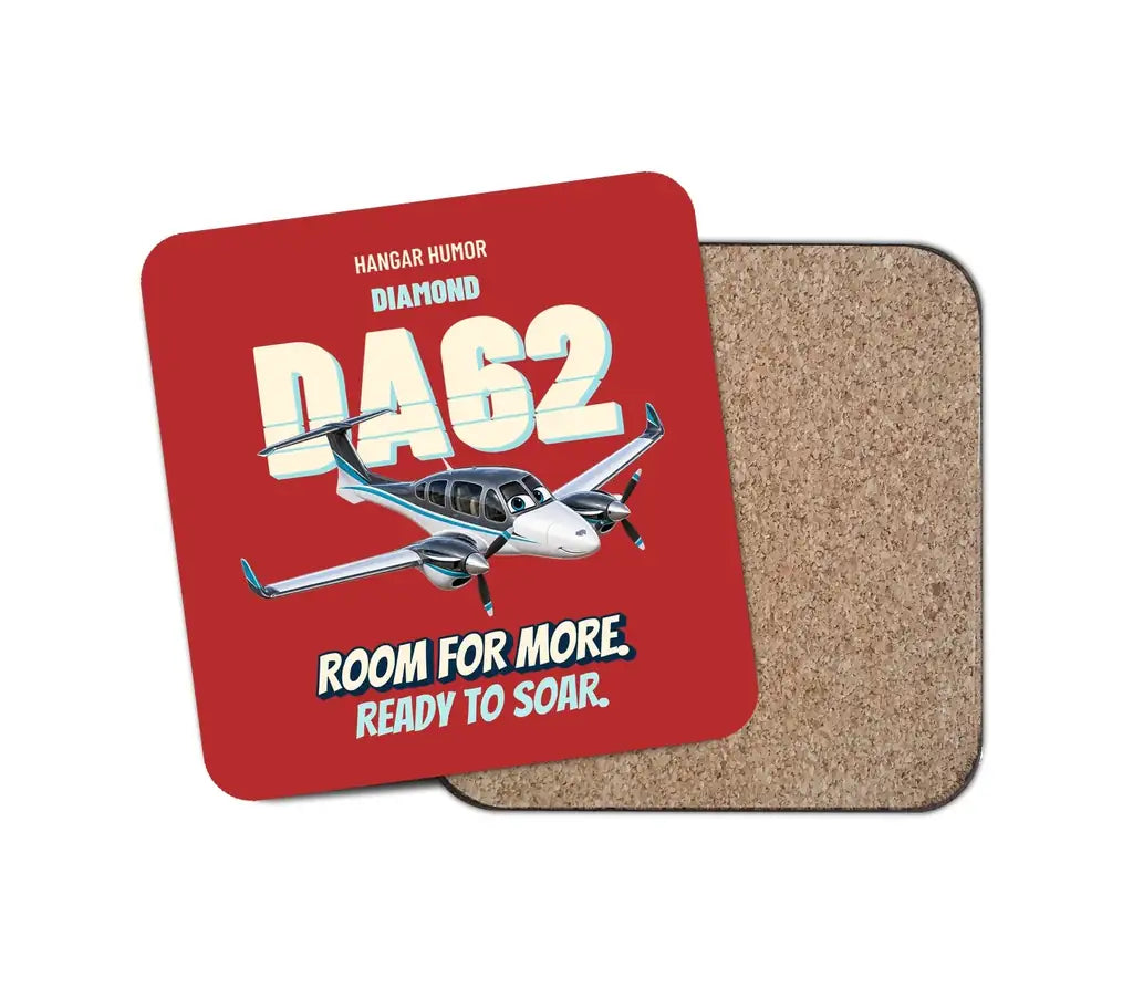 Diamond DA62 - Room for more. Ready to soar. design on red 1 piece coaster