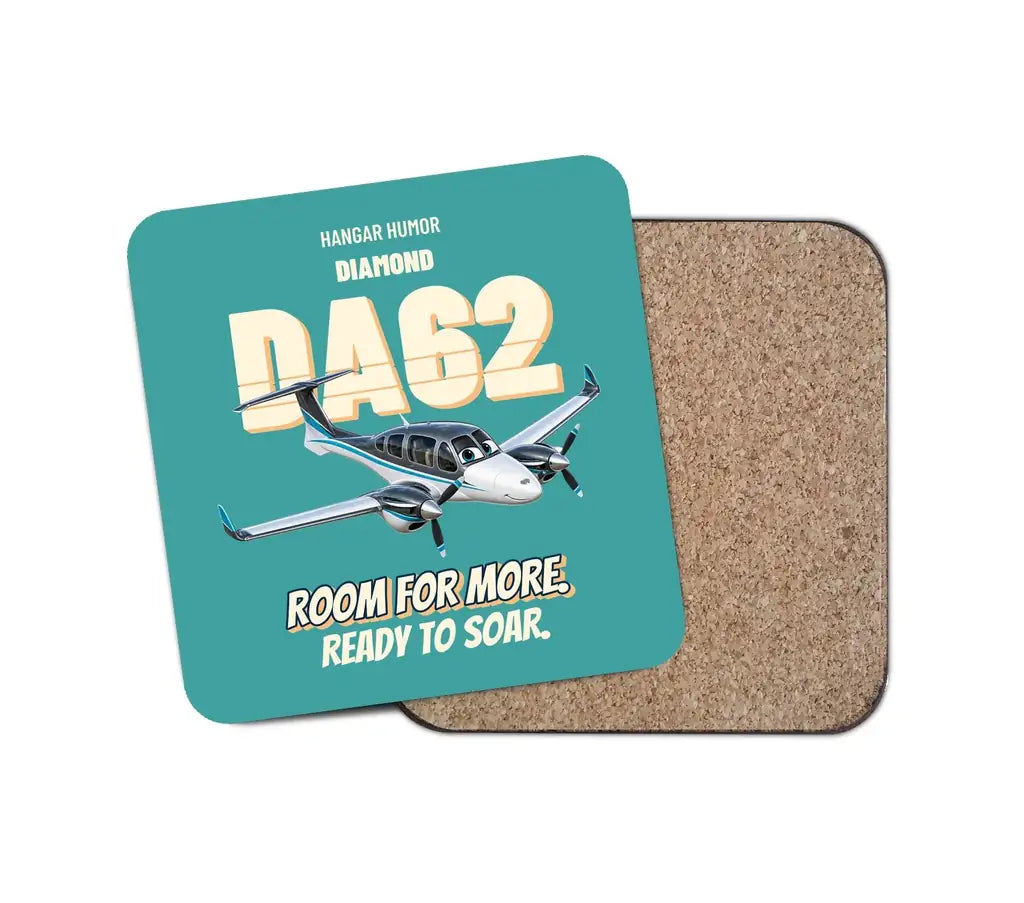 Diamond DA62 - Room for more. Ready to soar. design on turquoise 1 piece coaster