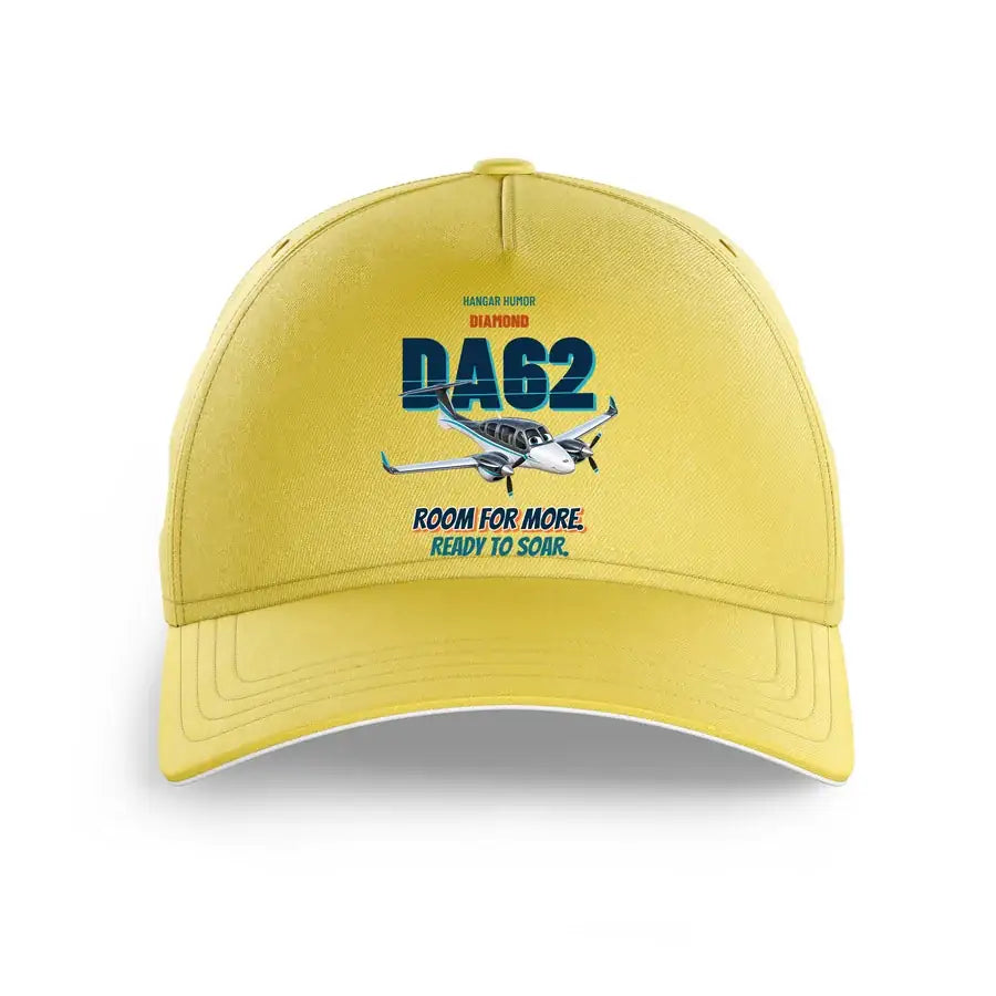 Diamond DA62 - Room for more. Ready to soar. design on yellow printed hat