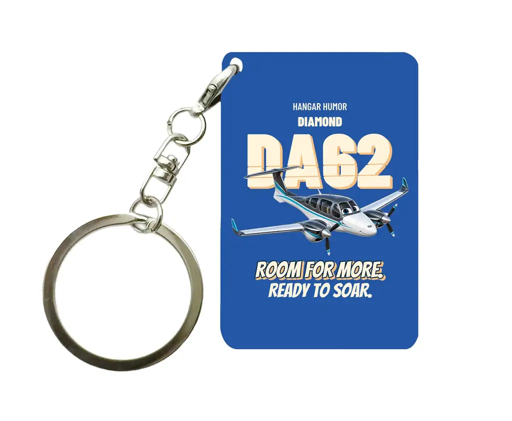 Diamond DA62 - Room for more. Ready to soar. design on blue key chain