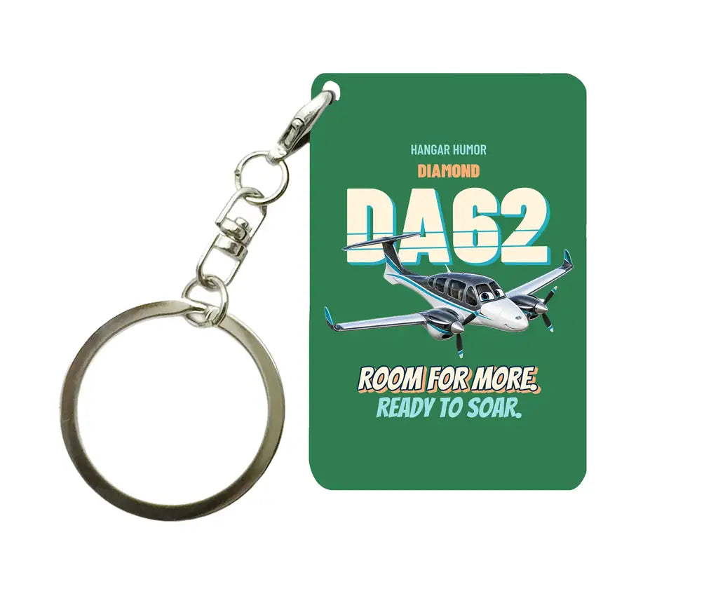 Diamond DA62 - Room for more. Ready to soar. design on green key chain