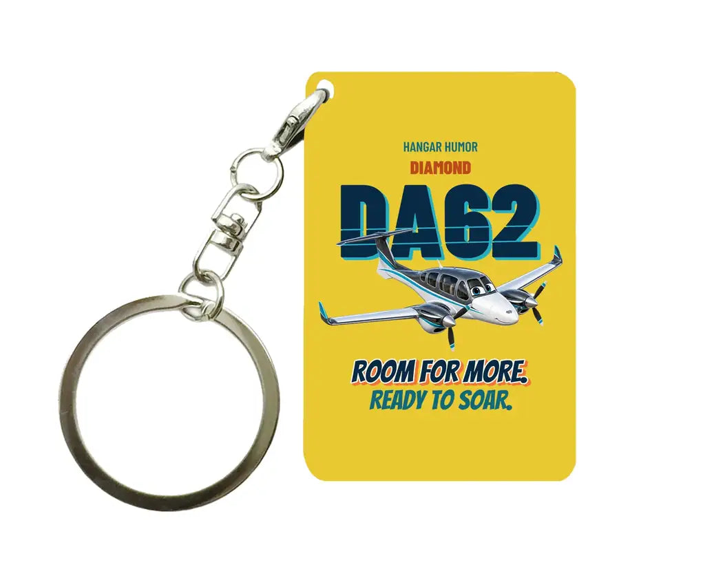 Diamond DA62 - Room for more. Ready to soar. design on yellow key chain