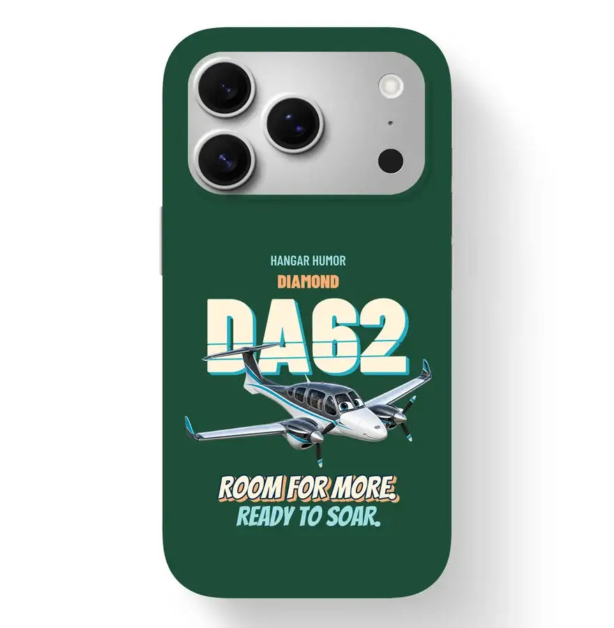 Diamond DA62 - Room for more. Ready to soar. design on dark green magsafe iphone 17 pro