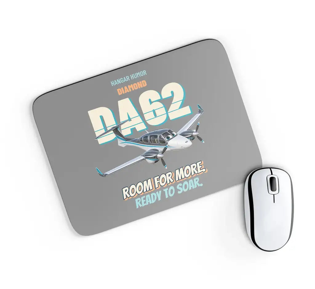 Diamond DA62 - Room for more. Ready to soar. design on gray rectangle mouse pad