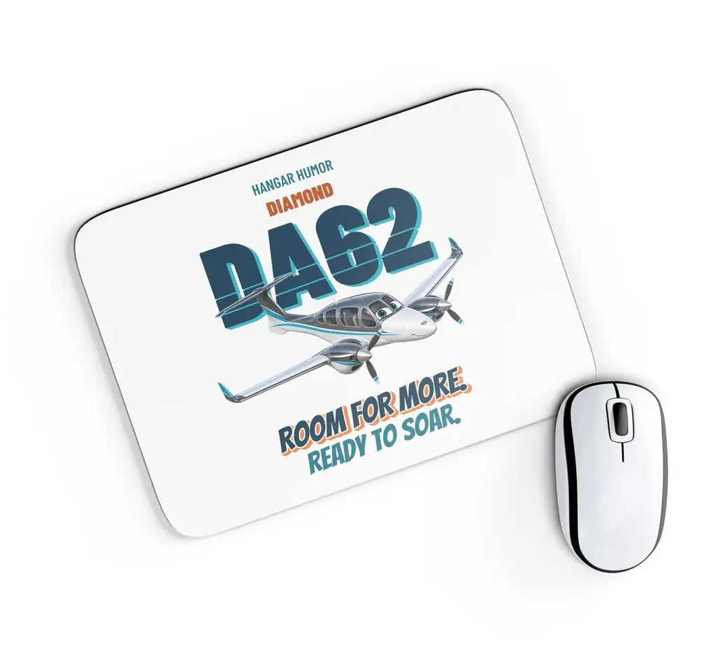 Diamond DA62 - Room for more. Ready to soar. design on white rectangle mouse pad