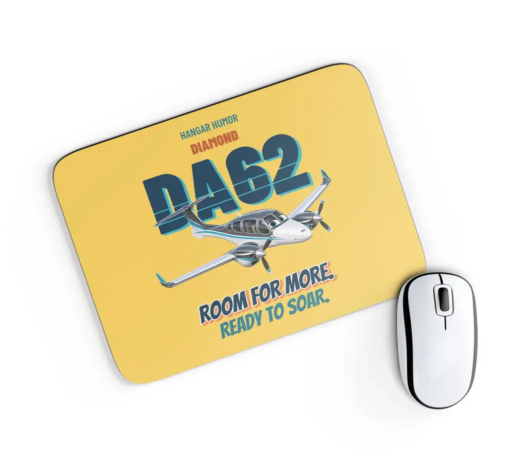 Diamond DA62 - Room for more. Ready to soar. design on yellow rectangle mouse pad