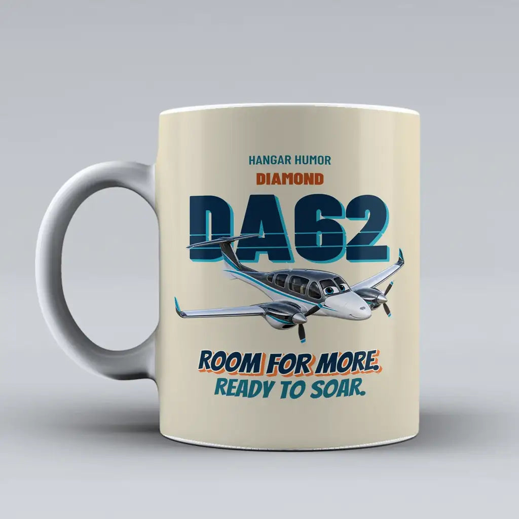 Diamond DA62 - Room for more. Ready to soar. design on beige ceramic mug