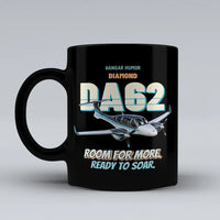 Thumbnail for Diamond DA62 - Room for more. Ready to soar. design on black ceramic mug