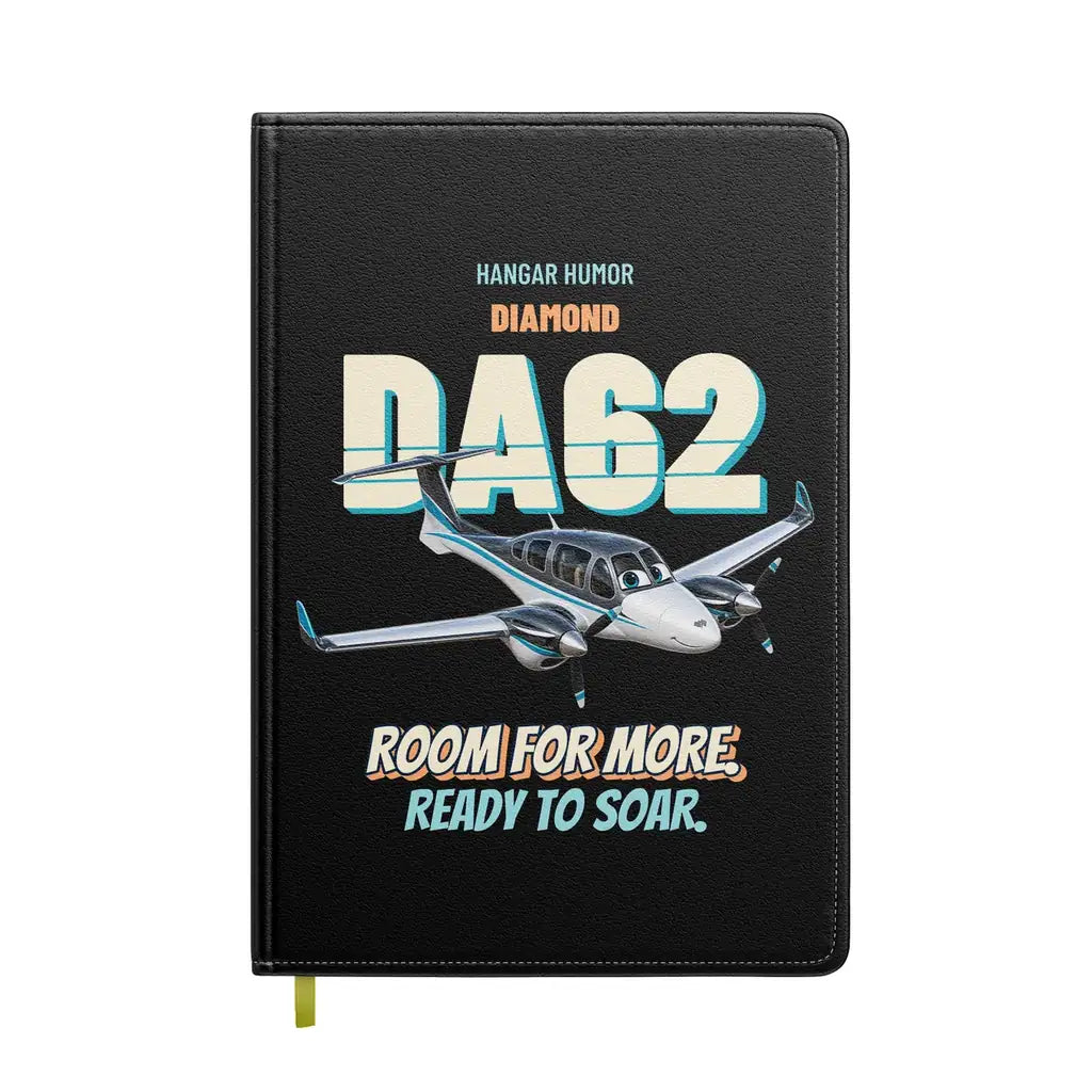 Diamond DA62 - Room for more. Ready to soar. design on black notebook
