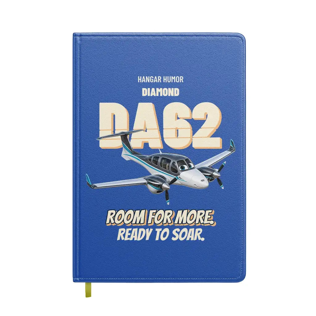 Diamond DA62 - Room for more. Ready to soar. design on blue notebook
