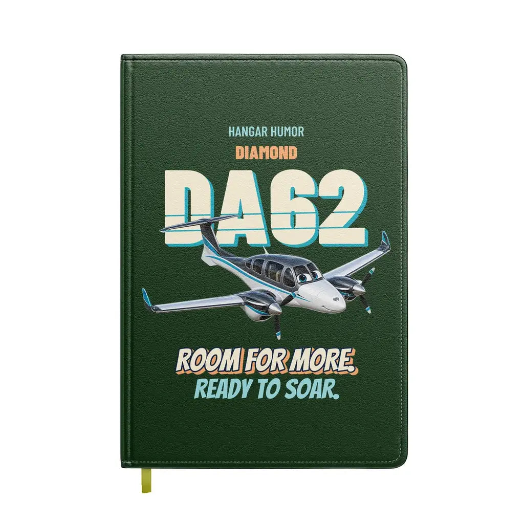 Diamond DA62 - Room for more. Ready to soar. design on dark green notebook