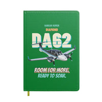 Thumbnail for Diamond DA62 - Room for more. Ready to soar. design on green notebook