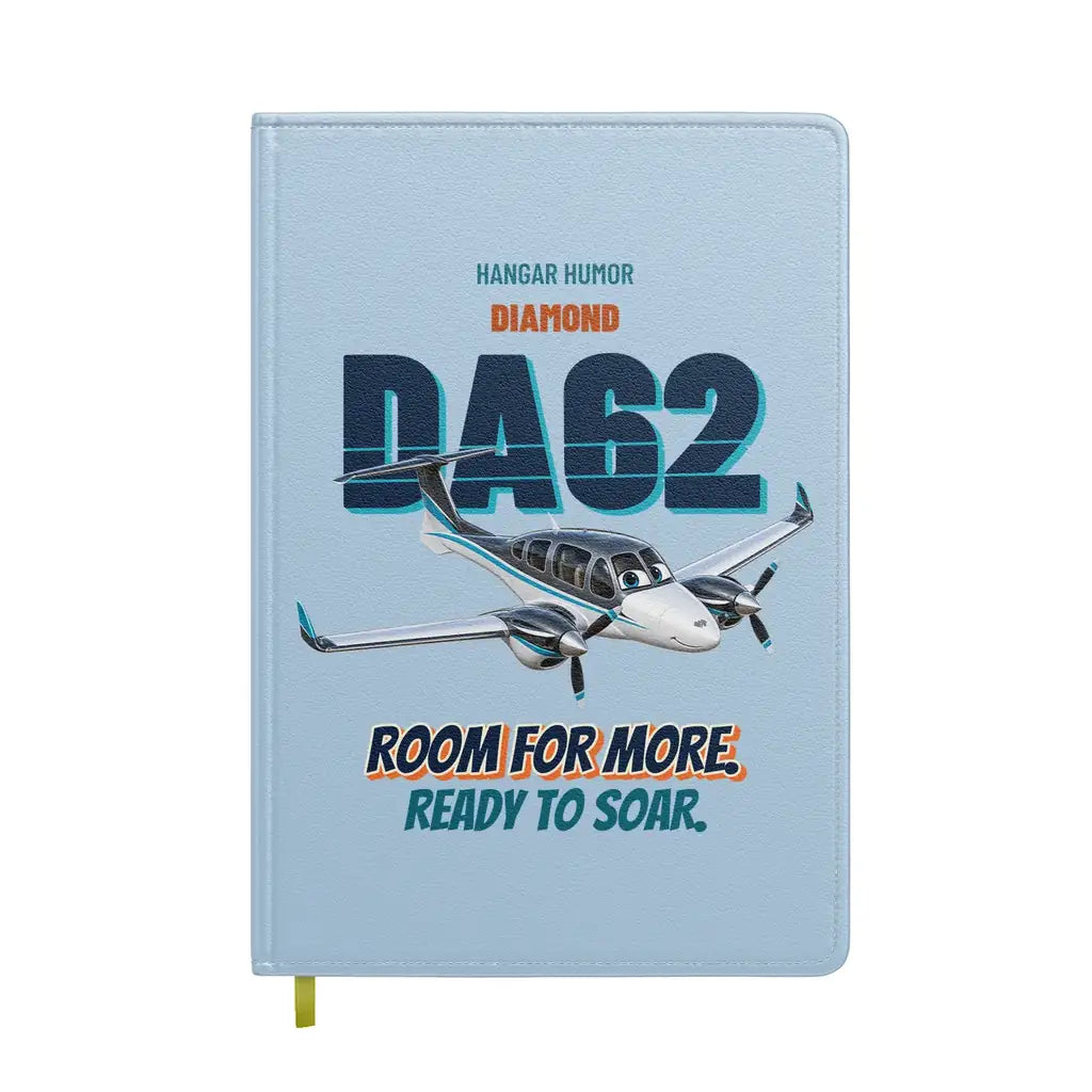 Diamond DA62 - Room for more. Ready to soar. design on light blue notebook