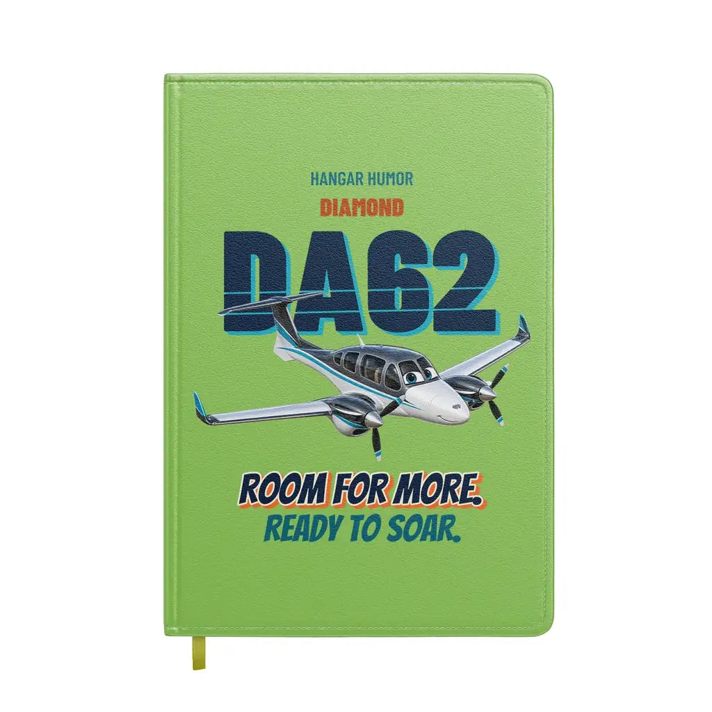 Diamond DA62 - Room for more. Ready to soar. design on light green notebook