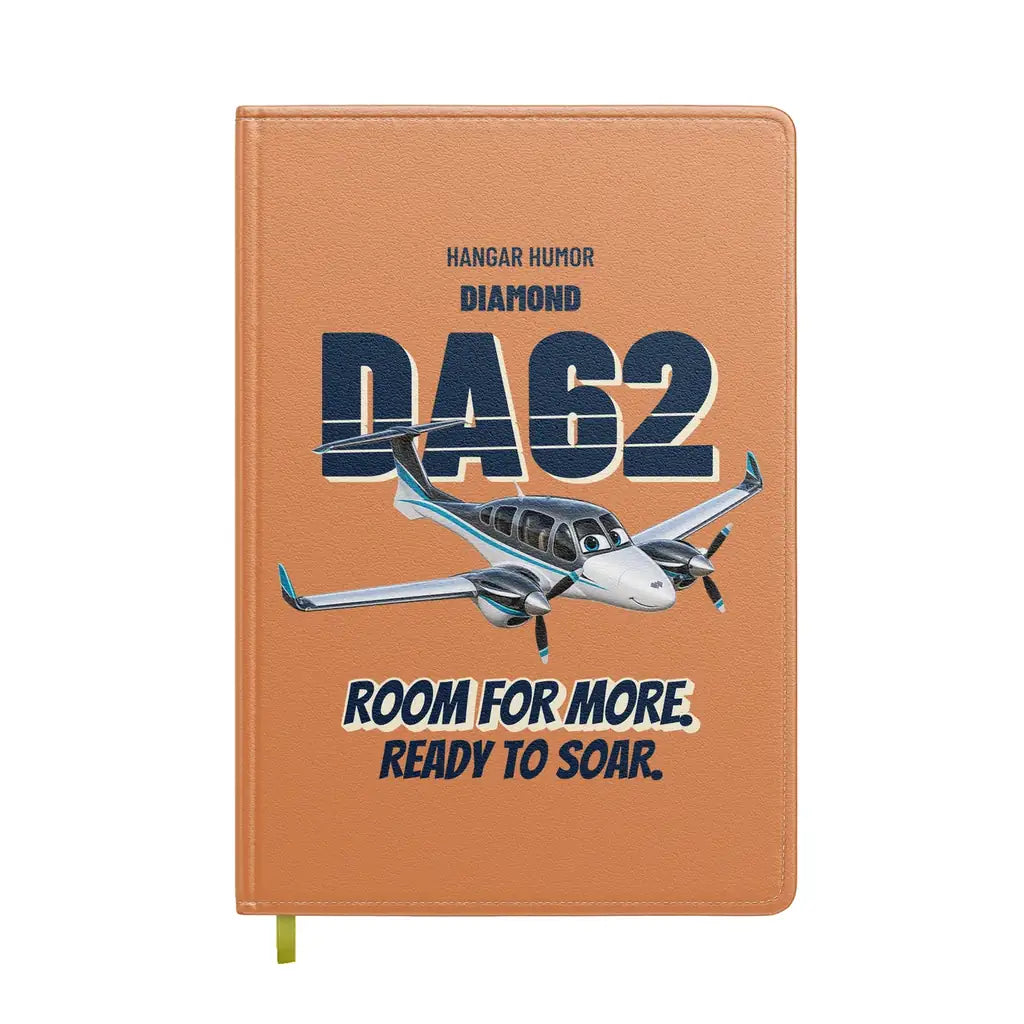 Diamond DA62 - Room for more. Ready to soar. design on orange notebook