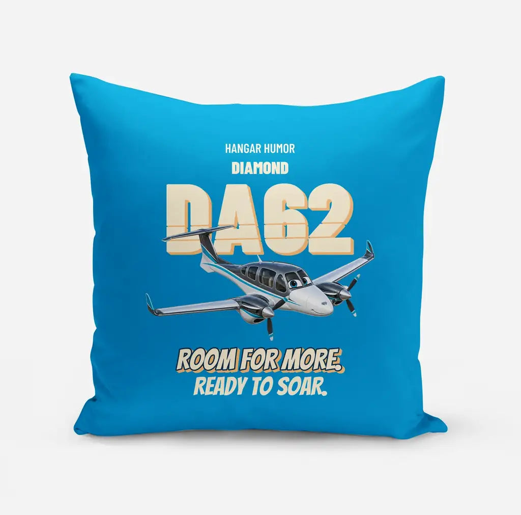 Diamond DA62 - Room for more. Ready to soar. design on turquoise pillow