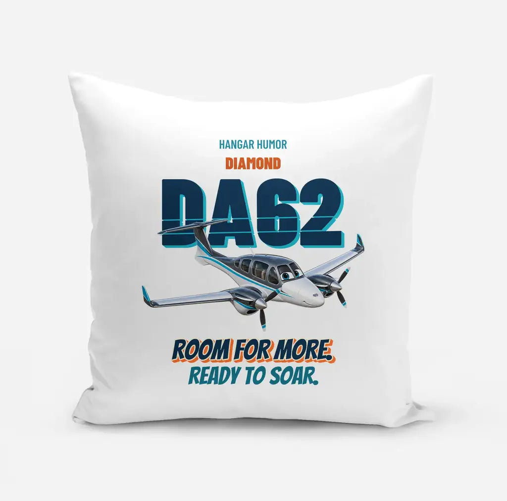 Diamond DA62 - Room for more. Ready to soar. design on white pillow