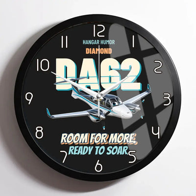 Diamond DA62 - Room for more. Ready to soar. design on black framed wall clock