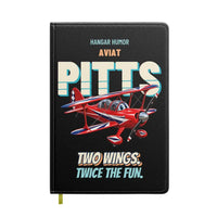 Thumbnail for Pitts S-2B - Two wings. Twice the fun. design on black notebook