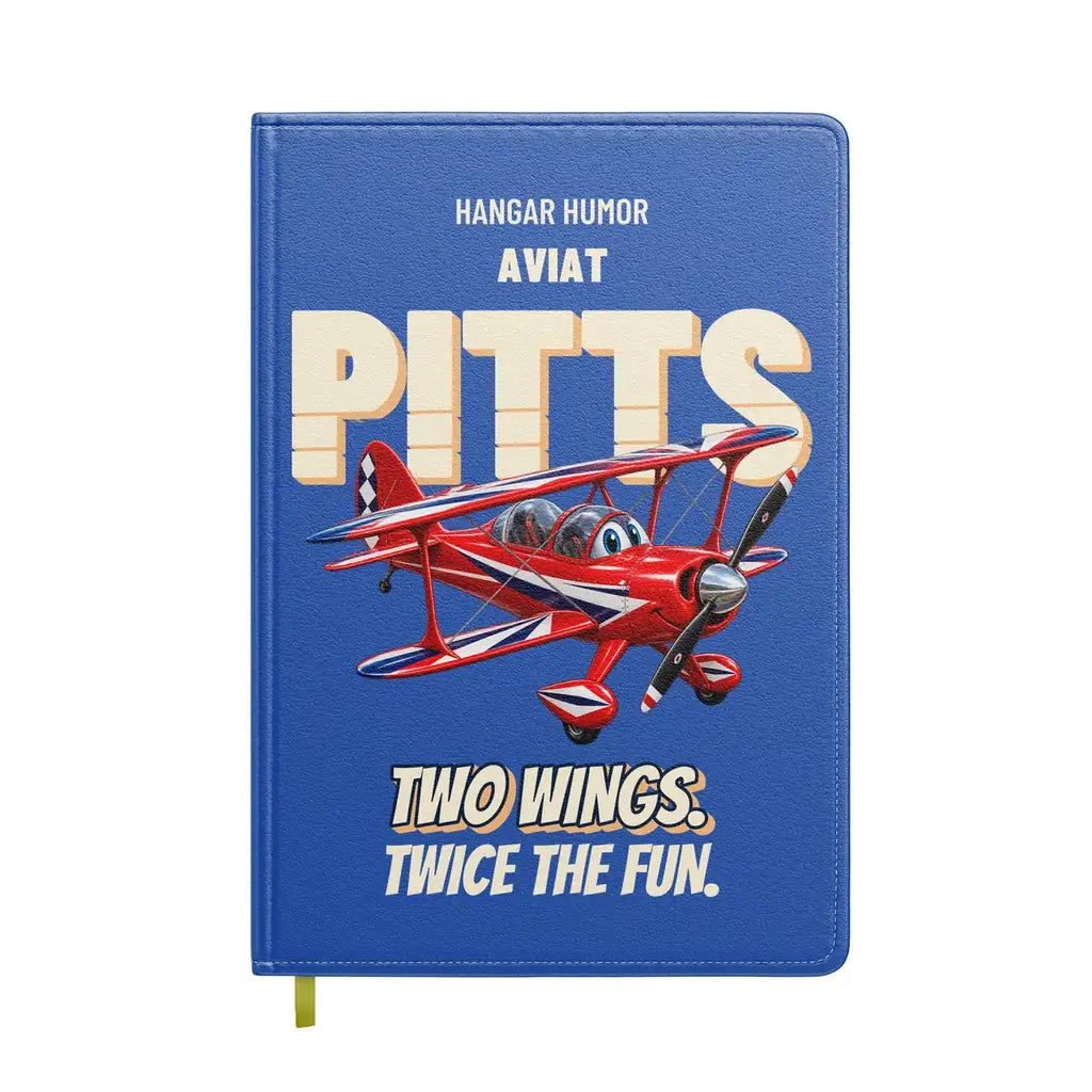 Pitts S-2B - Two wings. Twice the fun. design on blue notebook