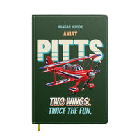 Thumbnail for Pitts S-2B - Two wings. Twice the fun. design on dark green notebook