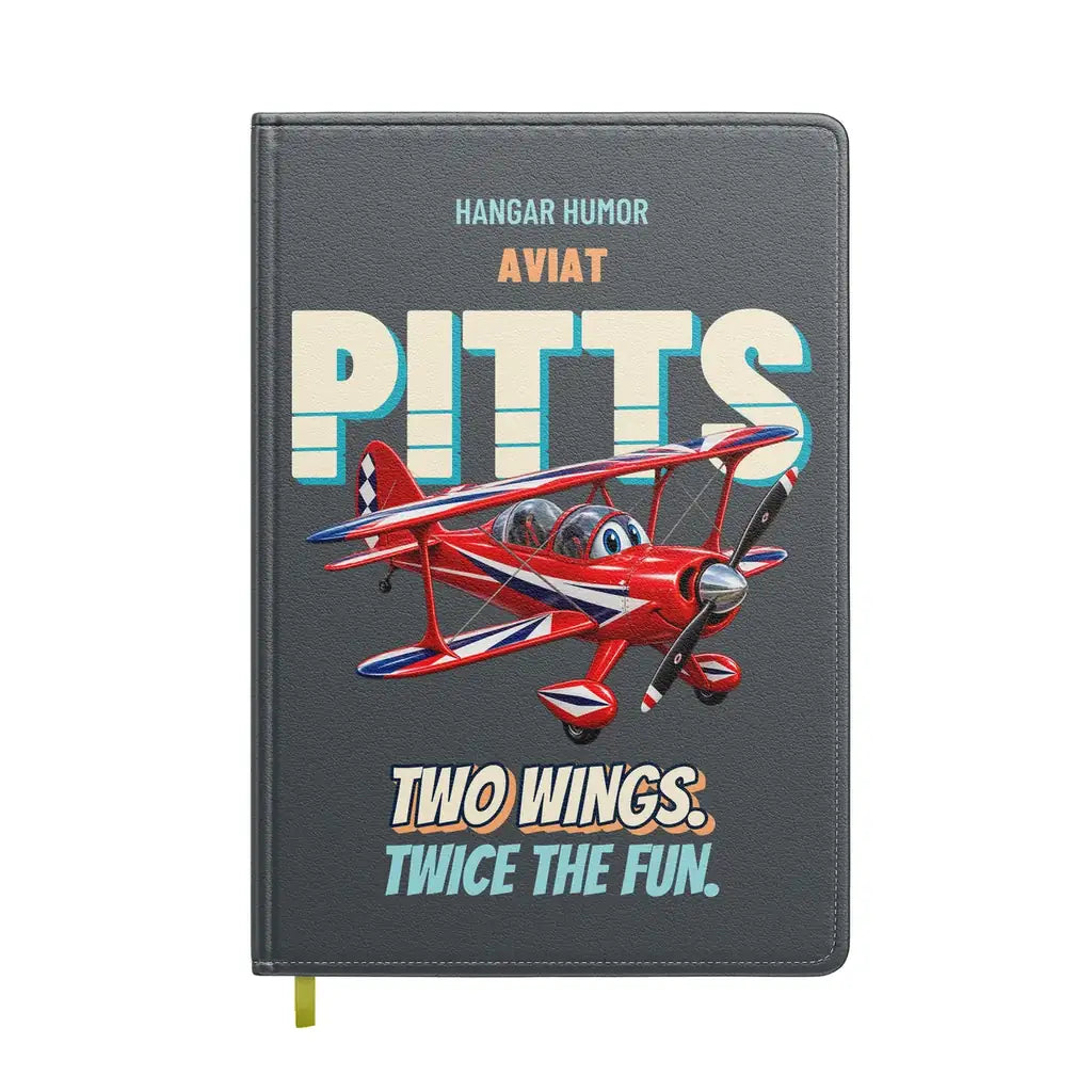 Pitts S-2B - Two wings. Twice the fun. design on gray notebook