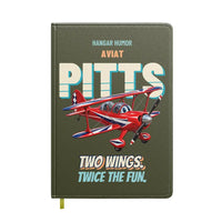 Thumbnail for Pitts S-2B - Two wings. Twice the fun. design on green army notebook